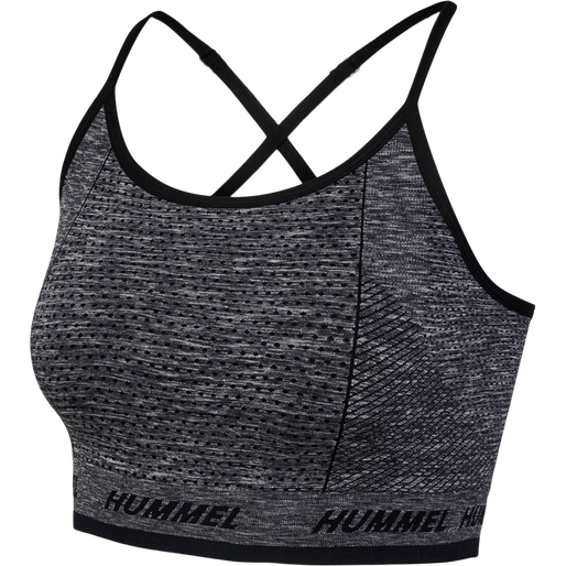 hmlTE CAMI SEAMLESS SPORTS TOP, BLACK MELANGE hmlTE CAMI SEAMLESS SPORTS TOP, BLACK MELANGE, packshot