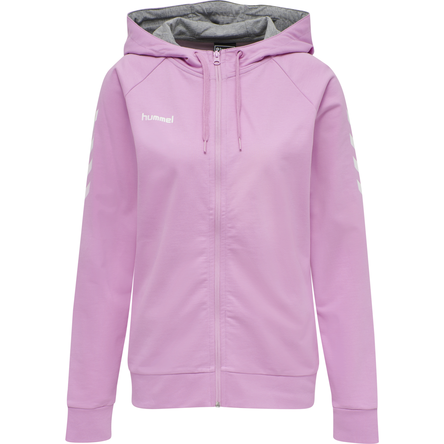 HMLGO COTTON ZIP HOODIE WOMAN, ORCHID, packshot