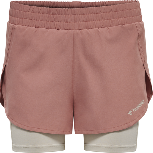 hmlMT TRACK 2 IN 1 SHORTS, WITHERED ROSE, packshot