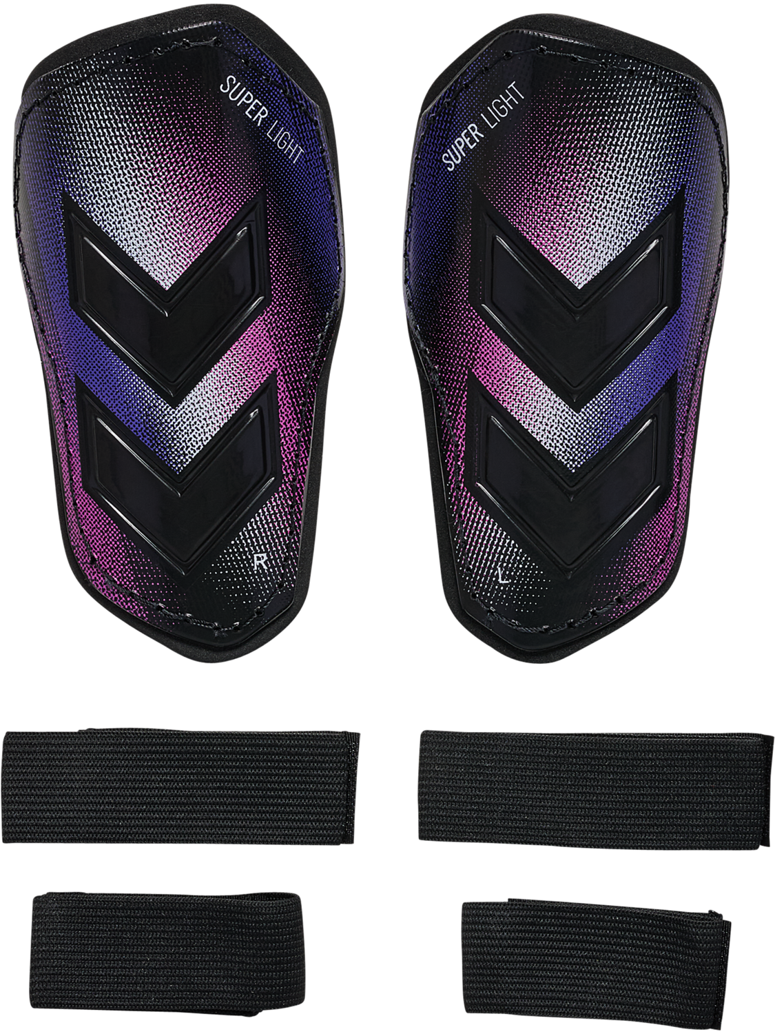 hmlSHIN GUARDS SUPER LIGHT, BLACK/BLUE/PINK, packshot