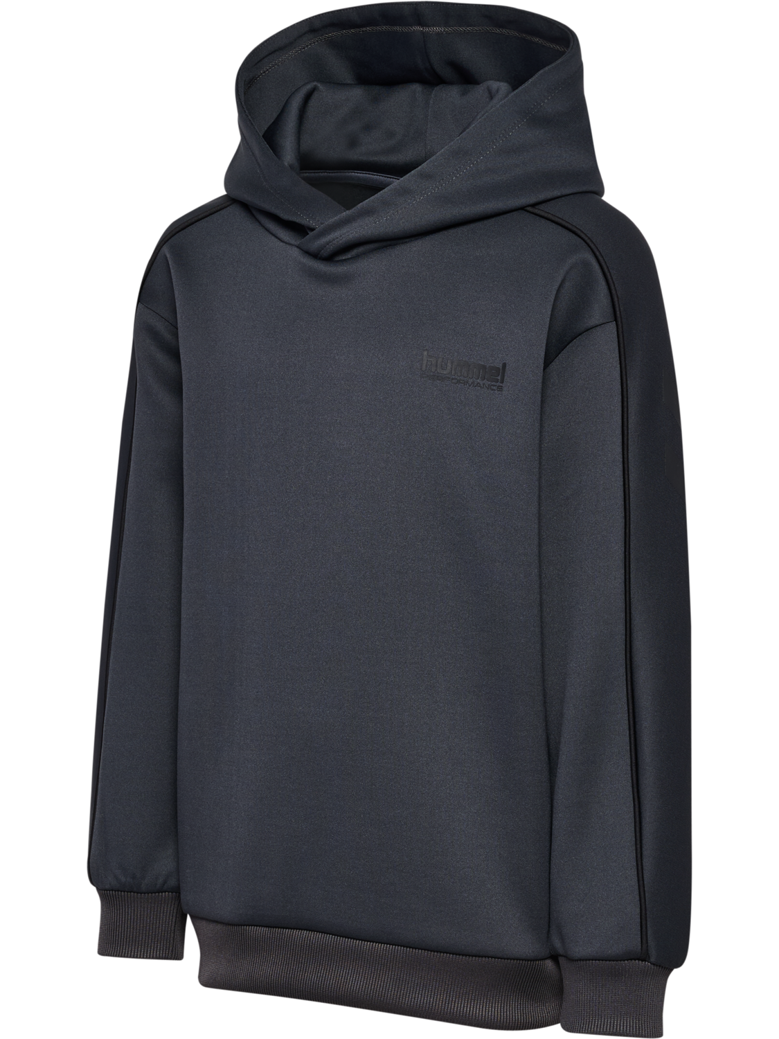 hmlJR INTERLOCK HOODIE, EBONY, packshot
