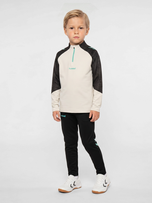 hmlBLAZE 2.0 TRAINING HALF ZIP KIDS, VAPOROUS GRAY/POOL BLUE, model