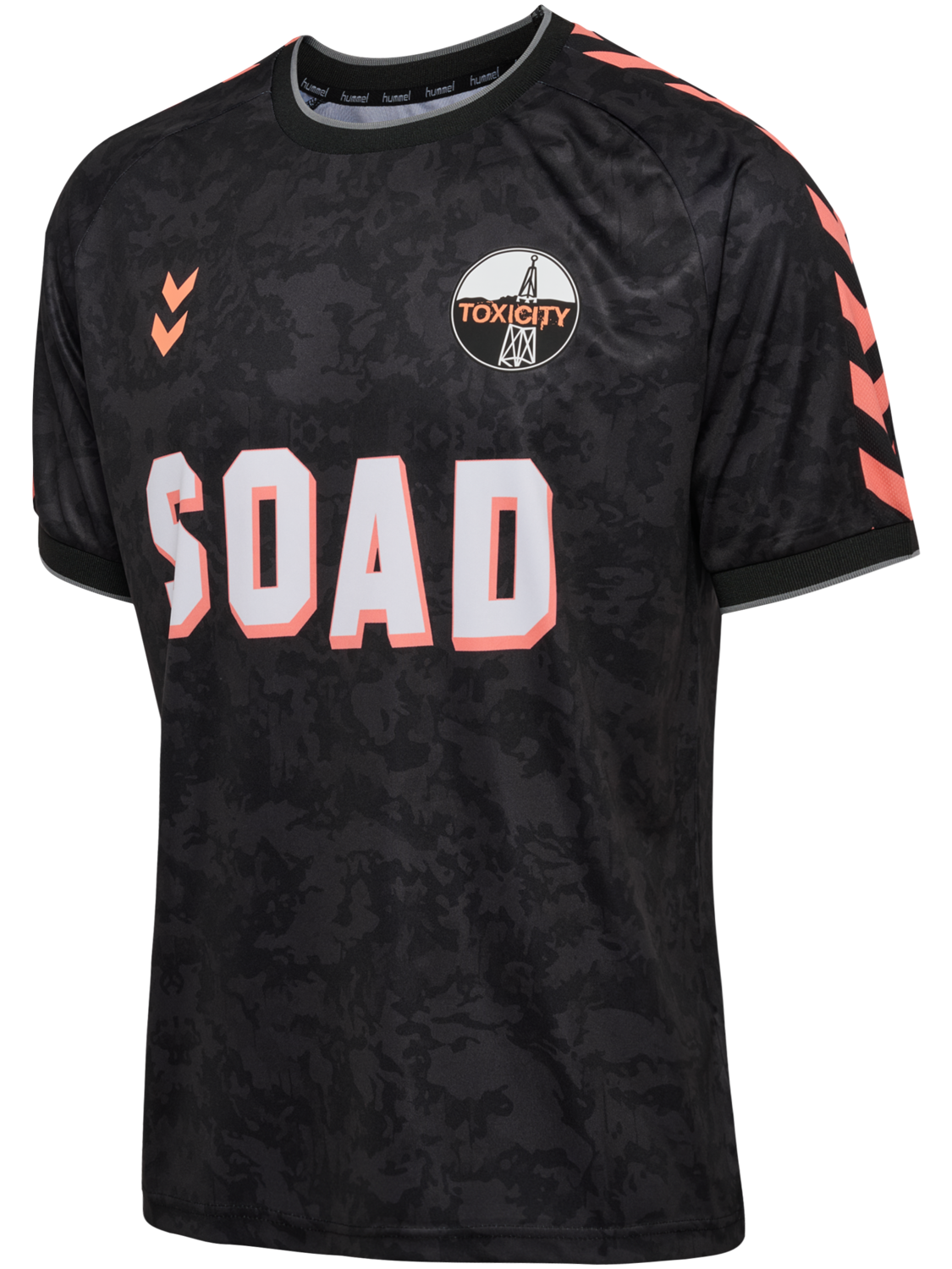 hmlSOAD TOUR 26 CAMO JERSEY S/S, BLACK/ORANGE, packshot