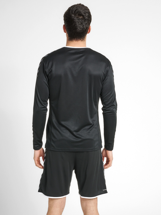 hmlAUTHENTIC POLY JERSEY L/S, BLACK/WHITE, model