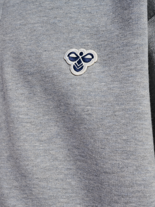 hmlJR LOOSE ZIP HOODIE BEE, GREY MELANGE hmlJR LOOSE ZIP HOODIE BEE, GREY MELANGE, packshot