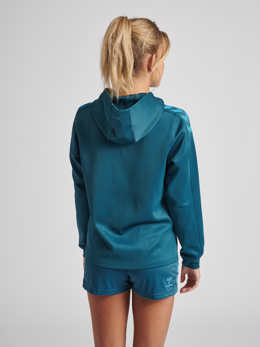 CORE XK POLY SWEAT HOODIE WOMAN - BLUE CORAL | hummelsport.se