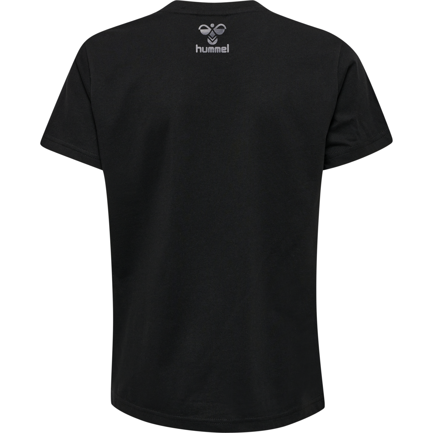 hmlOFFGRID COTTON JERSEY S/S KIDS, JET BLACK/FORGED IRON, packshot