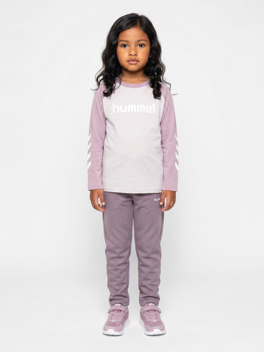 hmlJR LOGO T-SHIRT L/S, SEA FOG, model