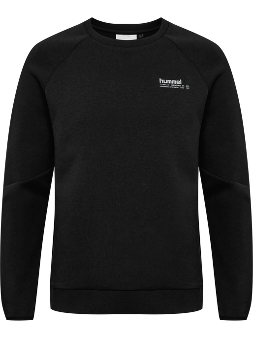 hmlTECH FLEECE REGULAR CREW, BLACK, packshot