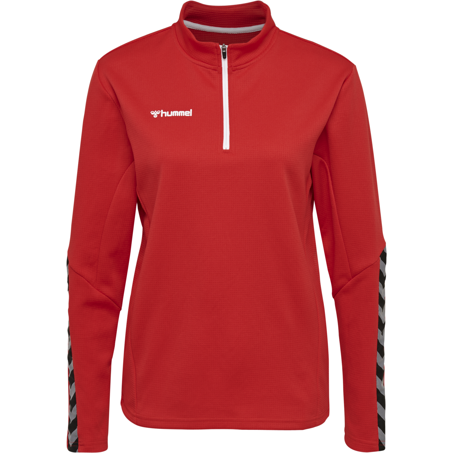 hmlAUTHENTIC HALF ZIP SWEATSHIRT WO, TRUE RED, packshot