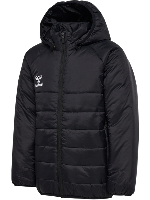 hmlGO QUILTED HOOD JACKET KIDS, BLACK, packshot