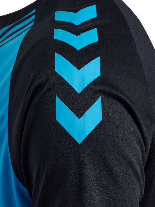 hmlGRAPHIC UNIVERSE JERSEY S/S, BLACK/NEON BLUE, packshot