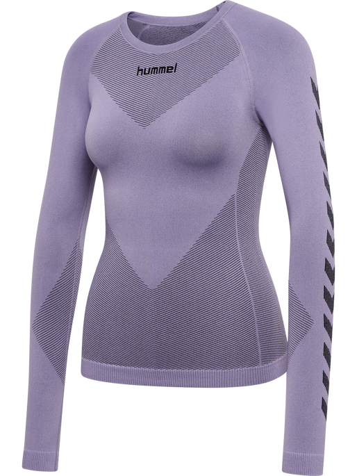 HUMMEL FIRST SEAMLESS JERSEY L/S W, LAVENDER MELANGE HUMMEL FIRST SEAMLESS JERSEY L/S W, LAVENDER MELANGE, packshot