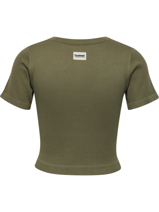 hmlPULSE SEAMLESS RIB W T-SHIRT S/S, DUSTY OLIVE hmlPULSE SEAMLESS RIB W T-SHIRT S/S, DUSTY OLIVE, packshot