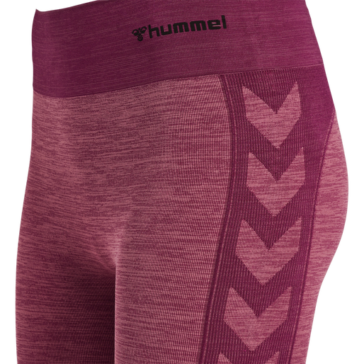 hmlCLEA SEAMLESS MID WAIST TIGHTS, GRAPE WINE/CRUSHED BERRY MEL, packshot