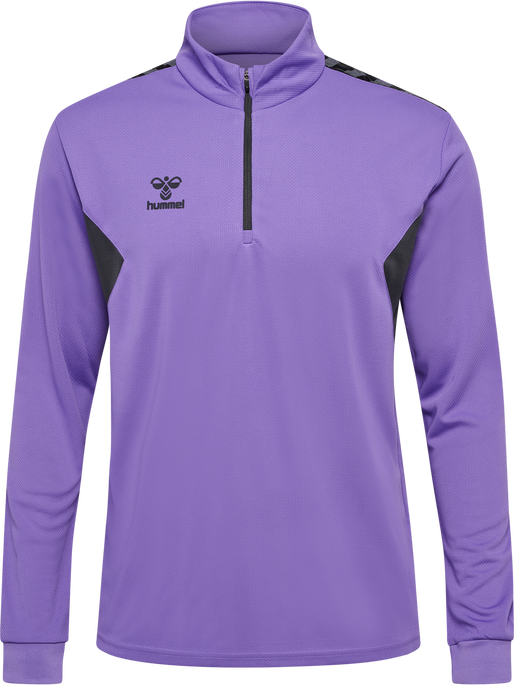 hmlAUTHENTIC HALF ZIP SWEAT, DAHLIA PURPLE/ASPHALT, packshot