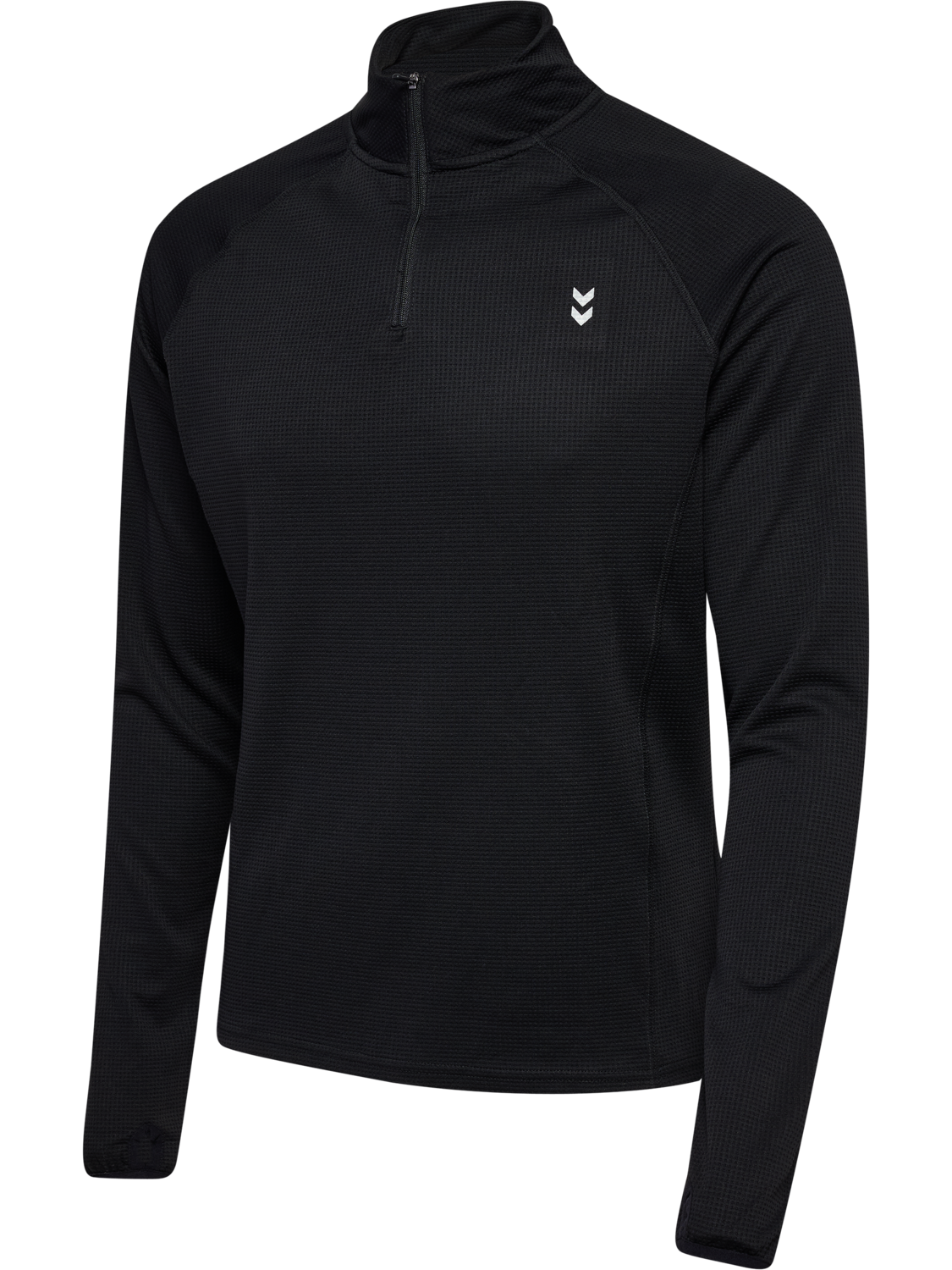 hmlPULSE HALF ZIP MIDLAYER, BLACK, packshot