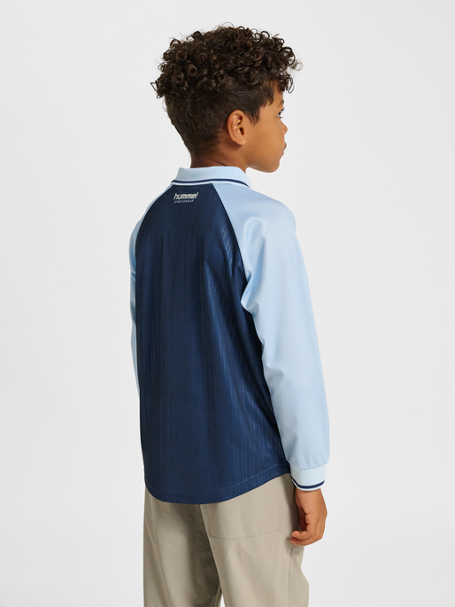 hmlJR LOOSE STRIPE SOCCER JERSEY LS, DRESS BLUES, model