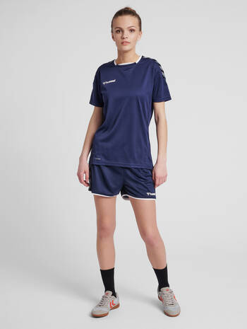 hmlAUTHENTIC POLY SHORTS WOMAN, MARINE, model