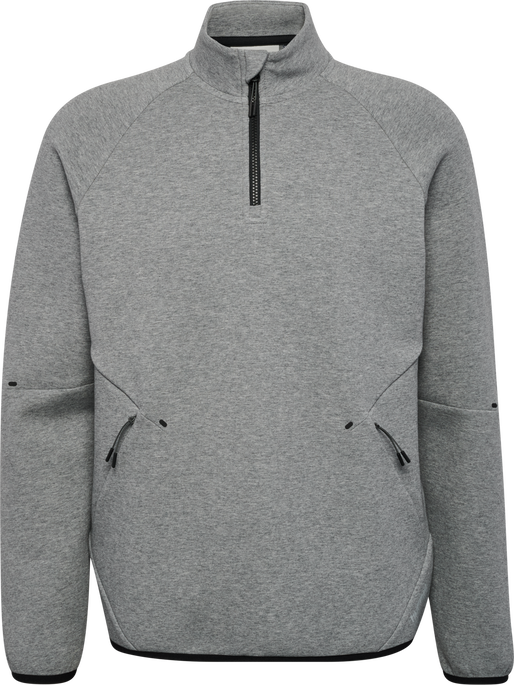 hmlTECH FLEECE HALFZIP, GREY MELANGE hmlTECH FLEECE HALFZIP, GREY MELANGE, packshot