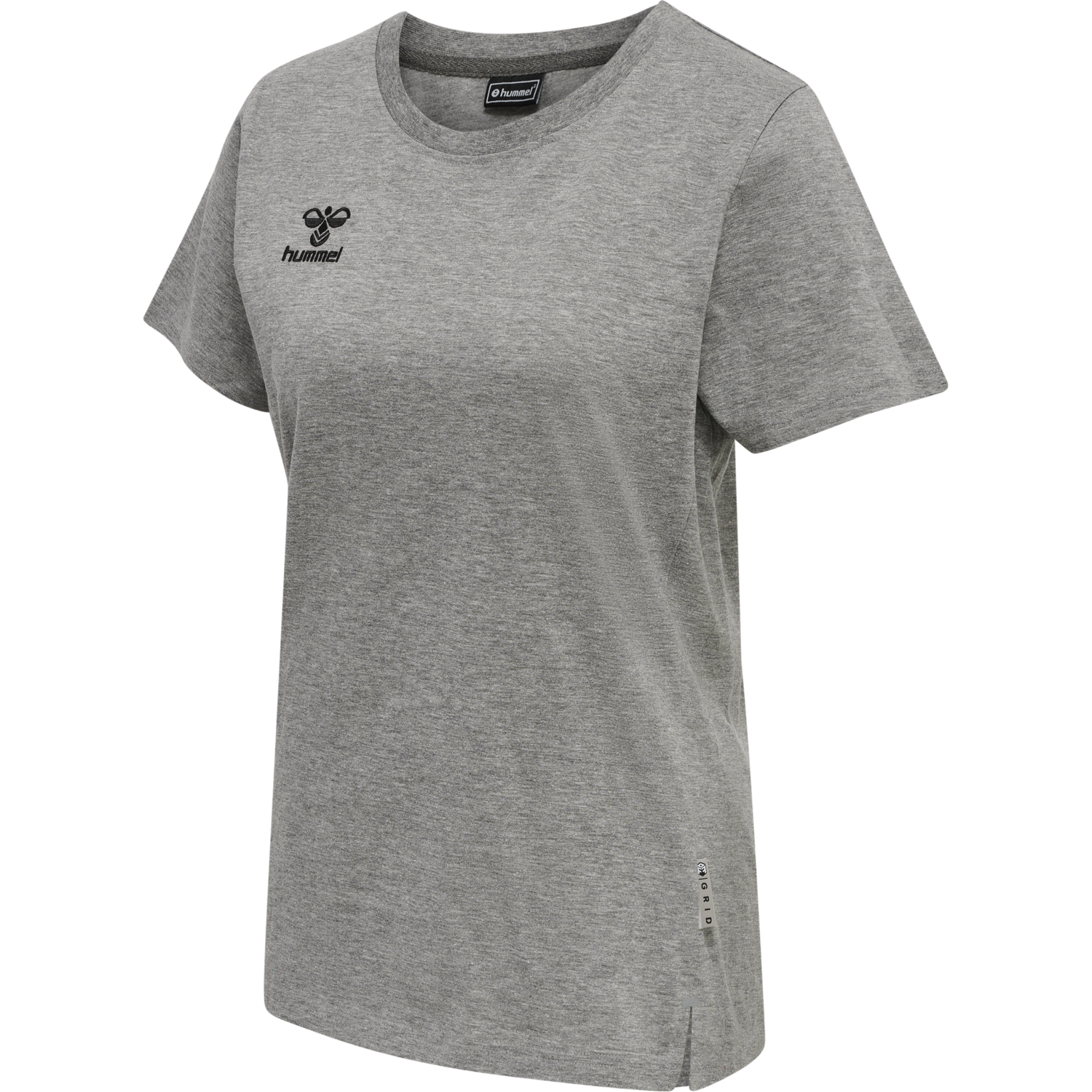 hmlMOVE GRID COTTON T-SHIRT S/S WOM, GREY MELANGE, packshot