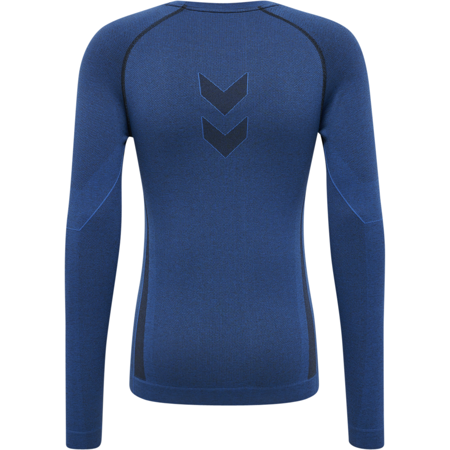 hmlTE MIKE SEAMLESS T-SHIRT L/S, INSIGNIA BLUE/BLACK MELANGE, packshot