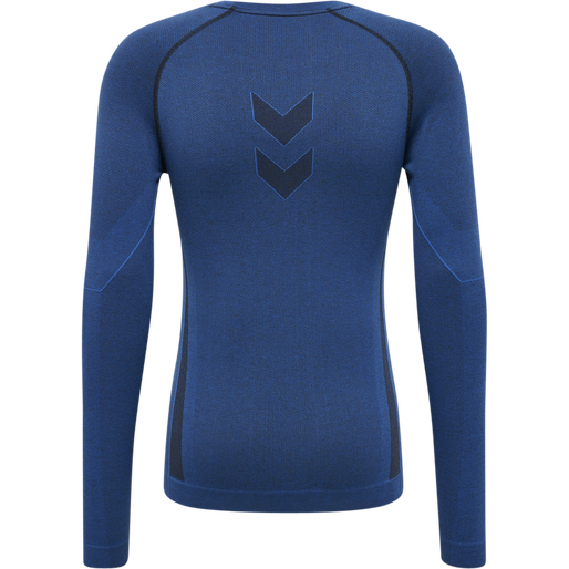 hmlTE MIKE SEAMLESS T-SHIRT L/S, INSIGNIA BLUE/BLACK MELANGE, packshot