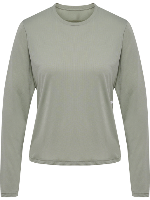hmlPULSE WORKOUT W T-SHIRT L/S, SEAGRASS, packshot