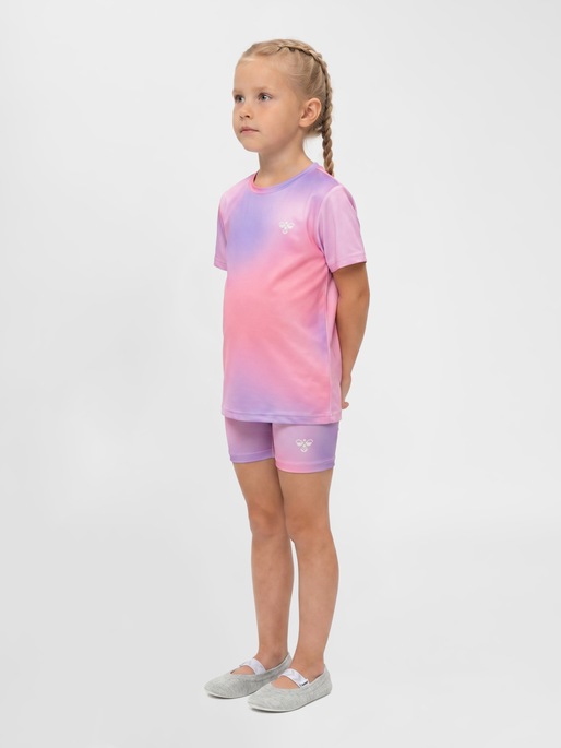 hmlJR GRADIENT GYM SHORT TIGHTS, SHELL PINK, model