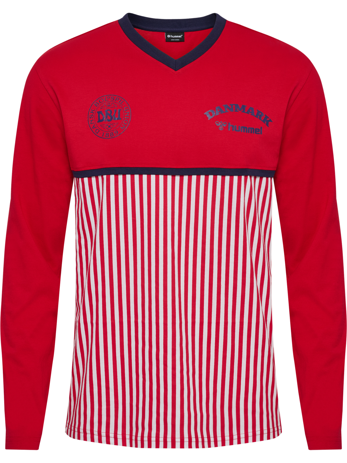 DBU 26 FAN 86 BLOCK COTTON TEE LS, TANGO RED/WHITE, packshot