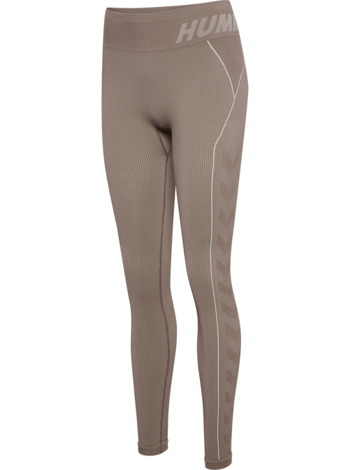 hmlTE CHRISTEL SEAMLESS MW TIGHTS, CHATEAU GRAY/DRIFTWOOD MELANGE hmlTE CHRISTEL SEAMLESS MW TIGHTS, CHATEAU GRAY/DRIFTWOOD MELANGE, packshot