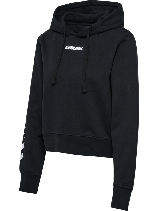 hmlELEMENTAL SHORT HOODIE WOMAN, BLACK, packshot
