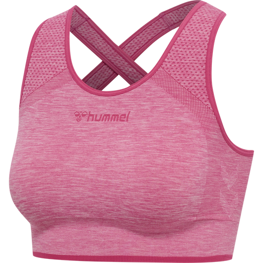 hmlMT UNA SEAMLESS SPORTS TOP, AZALEA PINK MELANGE, packshot