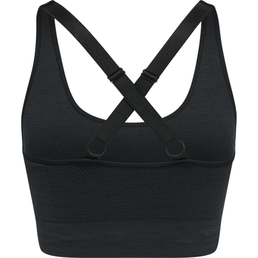 hmlCLEA SEAMLESS  SPORTS TOP, BLACK MELANGE, packshot