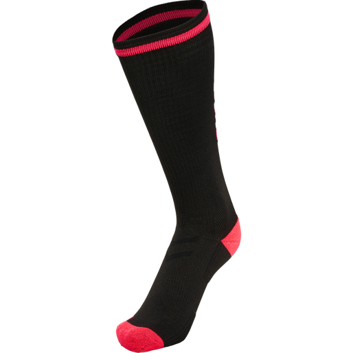 ELITE INDOOR SOCK HIGH, BLACK/DIVA PINK, packshot