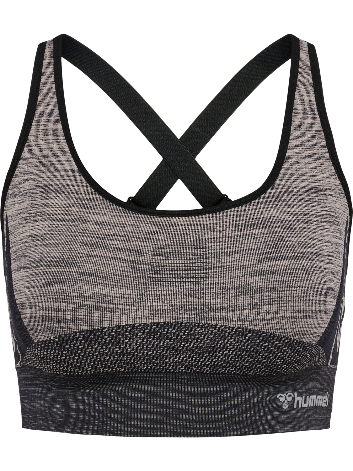 hmlCLEA SEAMLESS  SPORTS TOP, CHATEAU GRAY/BLACK MELANGE, packshot