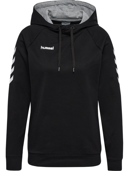 HMLGO COTTON HOODIE WOMAN, BLACK, packshot