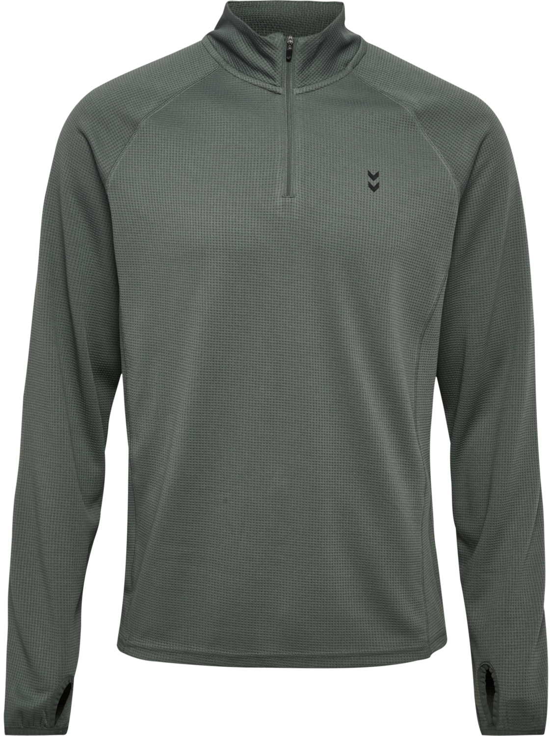 hmlPULSE HALF ZIP MIDLAYER, CASTOR GRAY, packshot