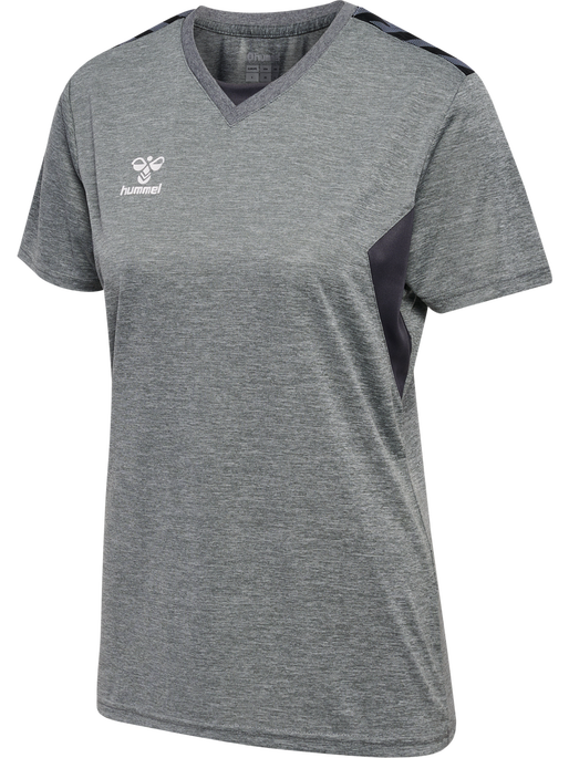 hmlAUTHENTIC PL JERSEY S/S WOMAN, GREY MELANGE, packshot