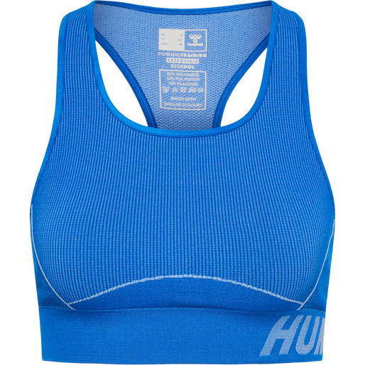 hmlTE CHRISTEL SEAMLESS SPORTS TOP, PLACID BLUE/LAPIS BLUE MELANGE, packshot