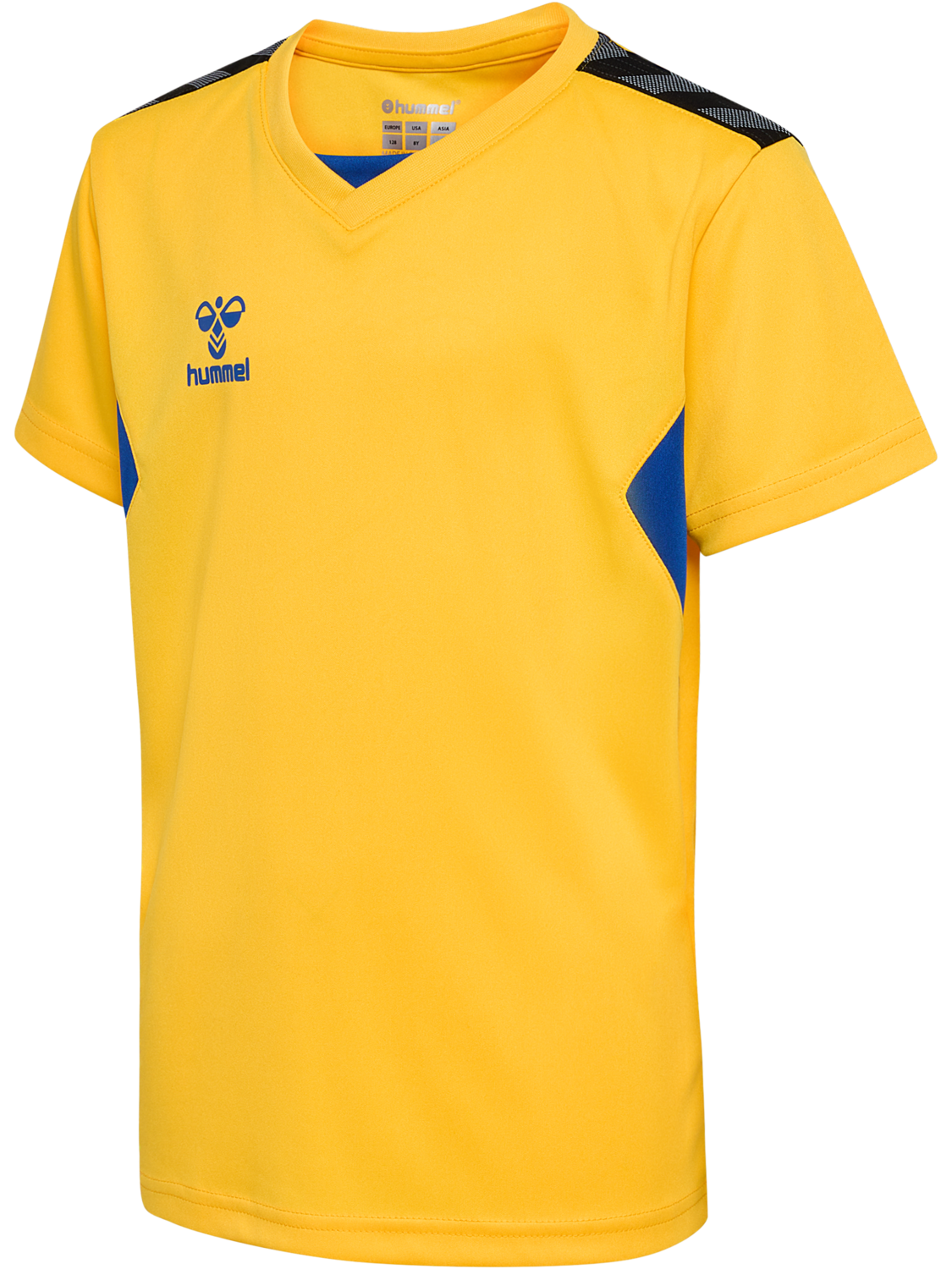 hmlAUTHENTIC PL JERSEY S/S KIDS, SPORTS YELLOW/TRUE BLUE, packshot