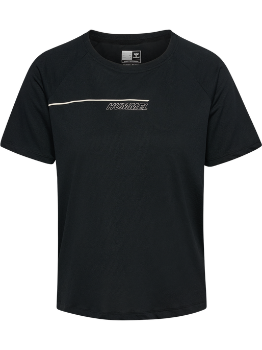 hmlCOURT LIGHT WEIGHT T-SHIRT W, LIGHT GREY/BLACK hmlCOURT LIGHT WEIGHT T-SHIRT W, LIGHT GREY/BLACK, packshot