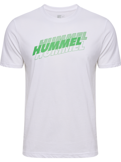hmlGRAPHIC TRIPLE LOGO COTTON TEE, WHITE, packshot