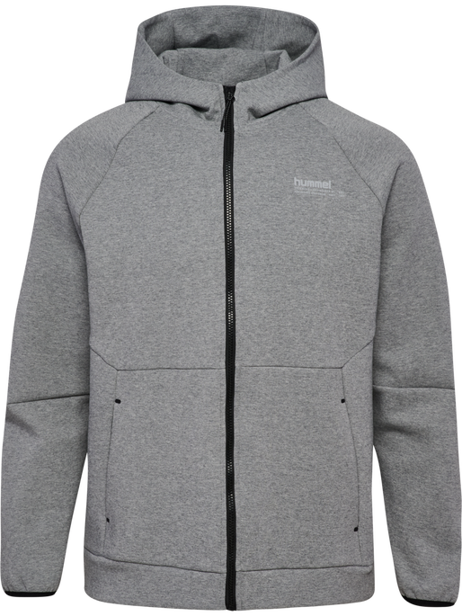 hmlTECH FLEECE REGULAR ZIP HOODIE, GREY MELANGE hmlTECH FLEECE REGULAR ZIP HOODIE, GREY MELANGE, packshot