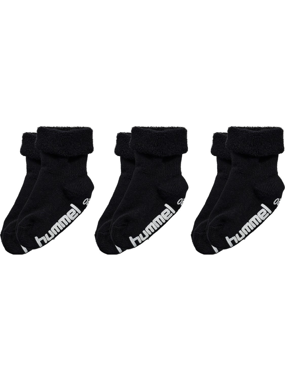 hmlMINI NON SLIP 3-PACK SOCK, BLACK, packshot