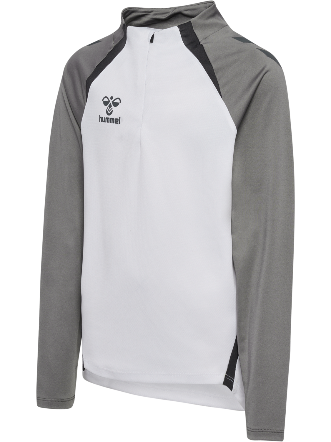 hmlLEAD 2.0 HALF ZIP KIDS, WHITE/STEEL GRAY, packshot