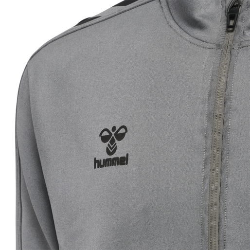 hmlCORE XK POLY ZIP SWEAT, GREY MELANGE, packshot