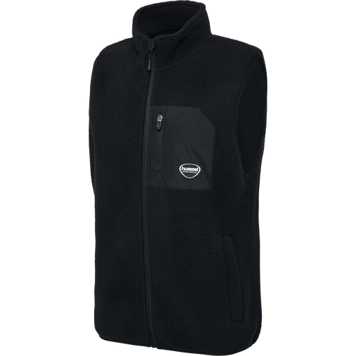 hmlLGC OLIVER FLEECE WAISTCOAT, BLACK, packshot