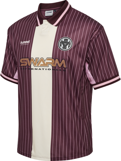 hmlLOOSE FB JERSEY S/S STRIPED, VINEYARD WINE, packshot