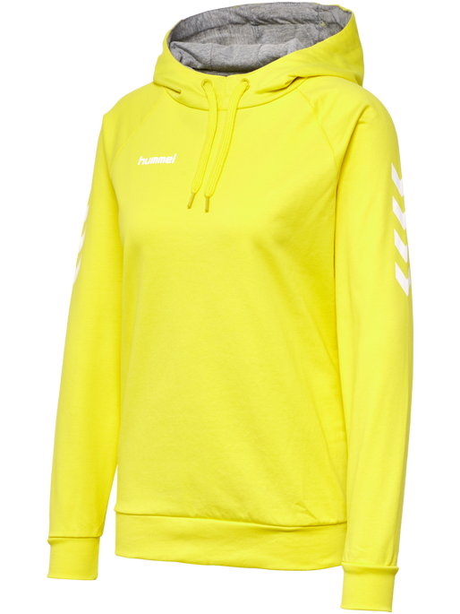 HMLGO COTTON HOODIE WOMAN, BLAZING YELLOW, packshot